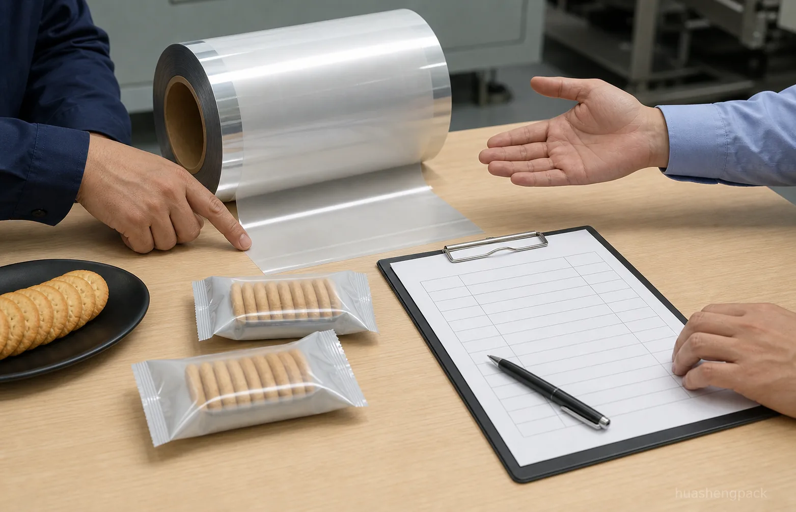 Biscuit Packaging Roll Film Specification: WVTR, OTR, Roll Core, Met BOPP and Large Volume Procurement - Common Material Structure Directions for Biscuit Roll Film Biscuit Packaging Roll Film Specification: WVTR, OTR, Roll Core, Met BOPP and Large Volume Procurement - Common Material Structure Directions for Biscuit Roll Film