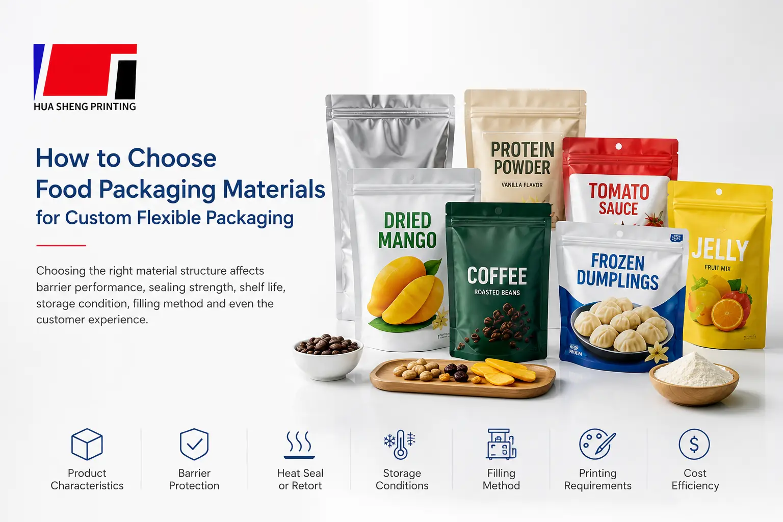 How to Choose Food Packaging Materials for Custom Flexible Packaging