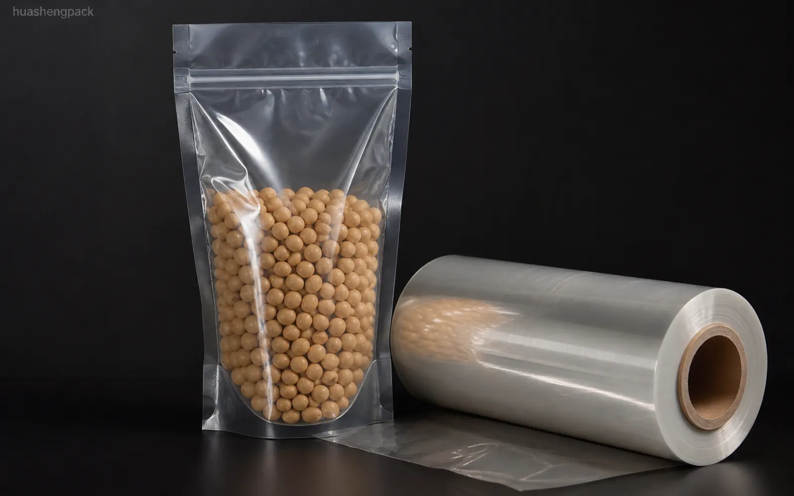 Clear and matte BOPP film rolls with snack packaging film samples
