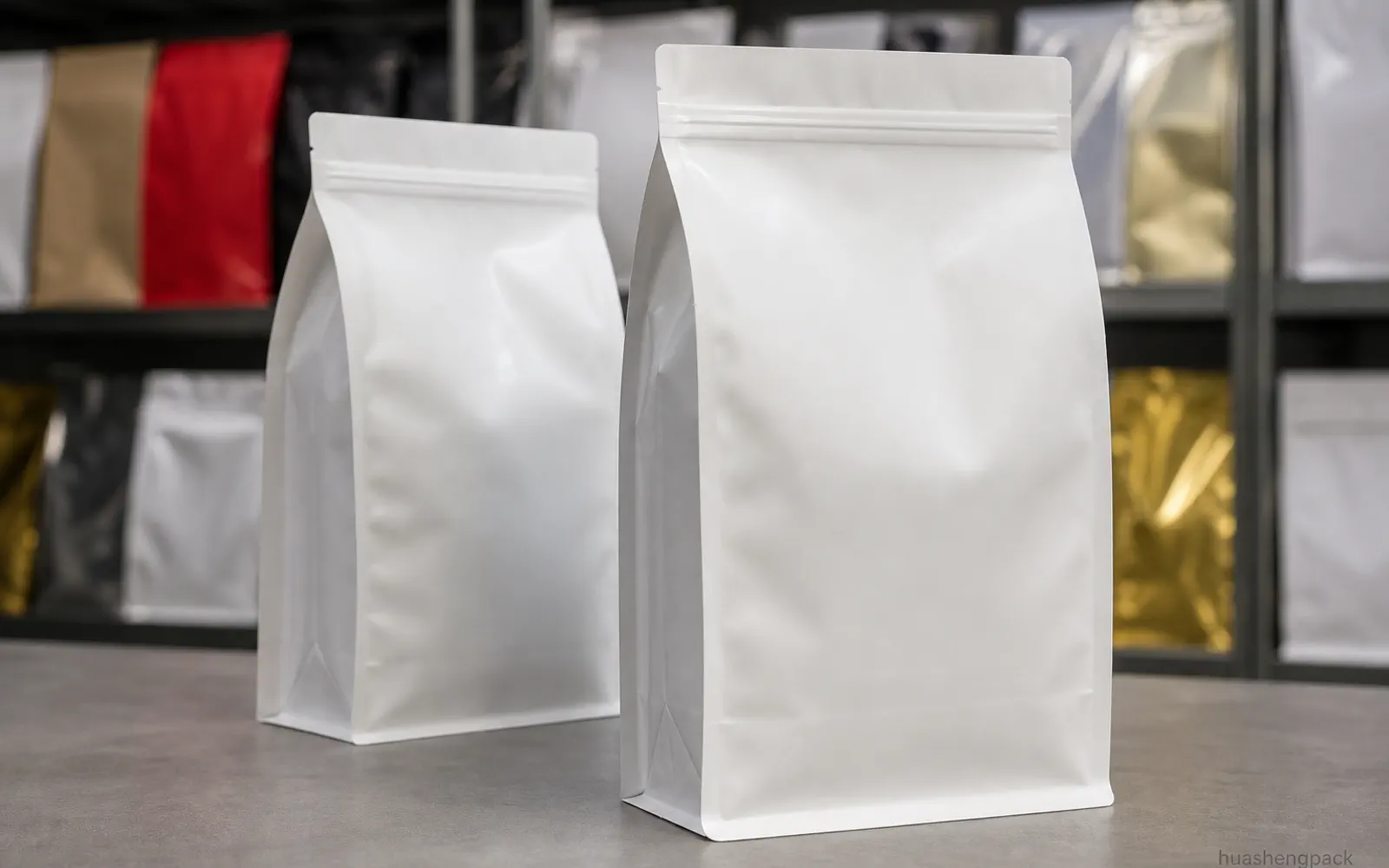 Custom printed flat bottom pouch for coffee, snacks and pet food packaging