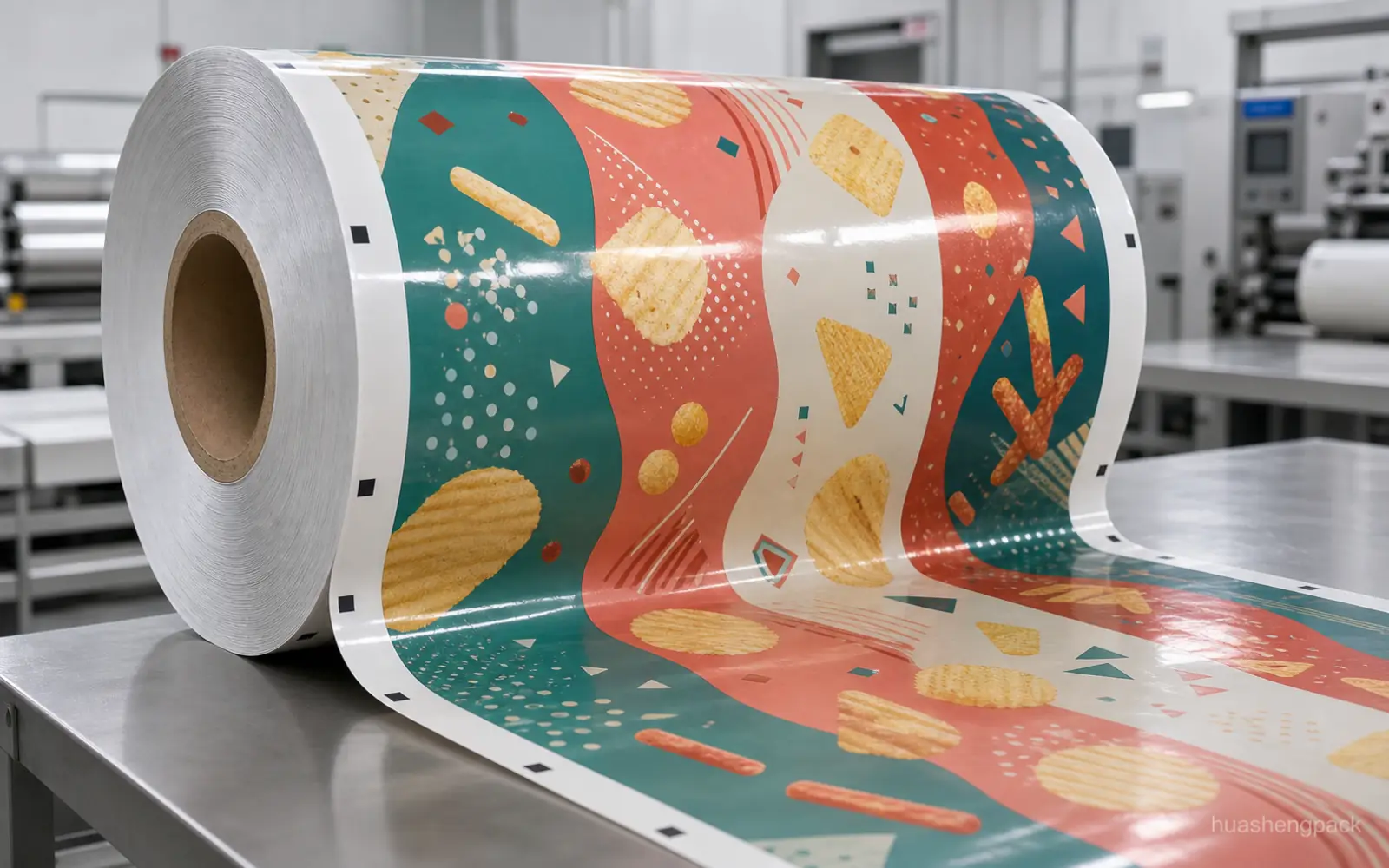 Custom snack packaging roll film for chips and crispy snack packing
