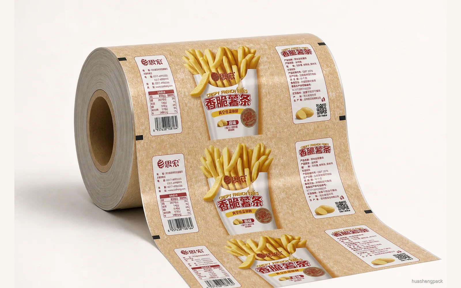 Custom snack packaging roll film for chips and crispy snack packing